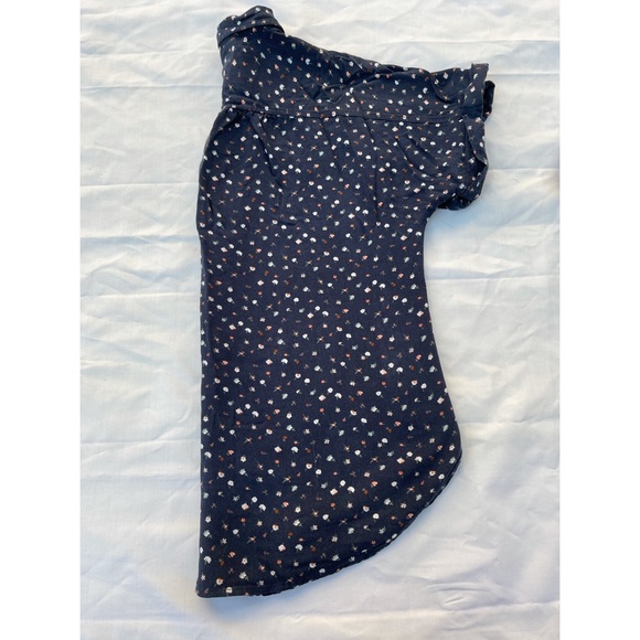 Women's Floral Print Short Sleeve Button-Down Camp Shirt - Picture 7 of 11